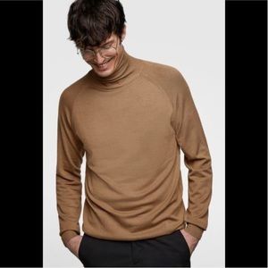 Zara Turtleneck Sweater Long Sleeves Taupe Brown